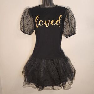 Dark Coquette Tulle Skirt Set S Dark Fairy Goth Black Swan Balletcore Puff Slve